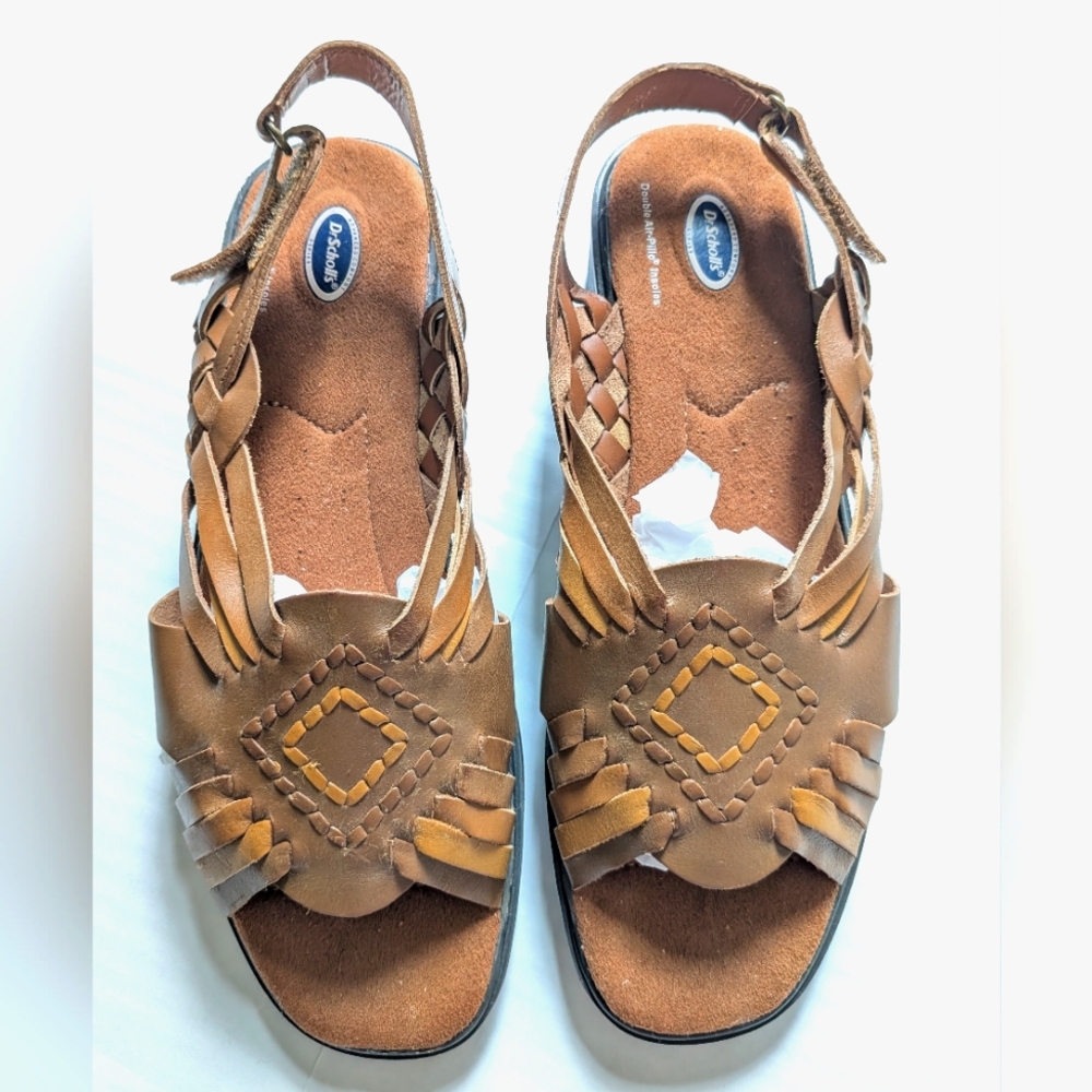 Dr Scholl's Brown Leather Sandals Size 9